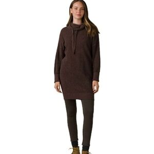 NWT Prana Milani Cowl-Neck Waffle Knit Midi Organic Cotton Merino Wool Dress S
